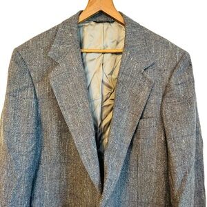 Vintage 60s Speckle Mad Men Wool Warren Sewell Men's Blazer Jacket 44 L